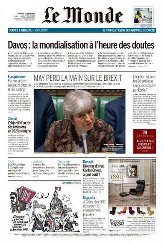 Le Monde du Mercredi 23 Janvier 2019
