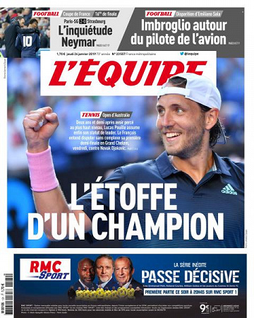 L’equipe du Jeudi 24 Janvier 2019
