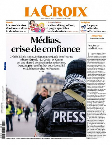 La Croix du Jeudi 24 Janvier 2019