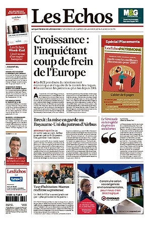 Les Echos du Vendredi 25 et Samedi 26 Janvier 2019