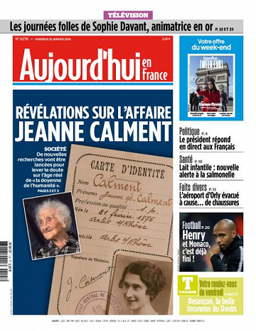 Aujourd’hui en France du Vendredi 25 Janvier 2019