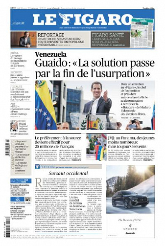 Le Figaro du Lundi 28 Janvier 2019