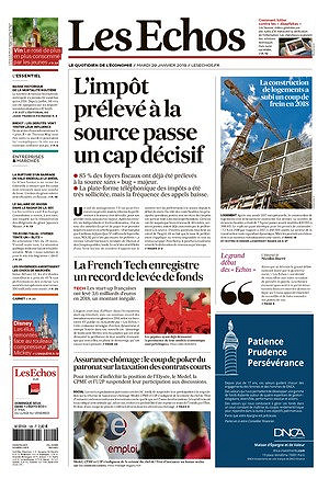 Les Echos du Mardi 29 Janvier 2019