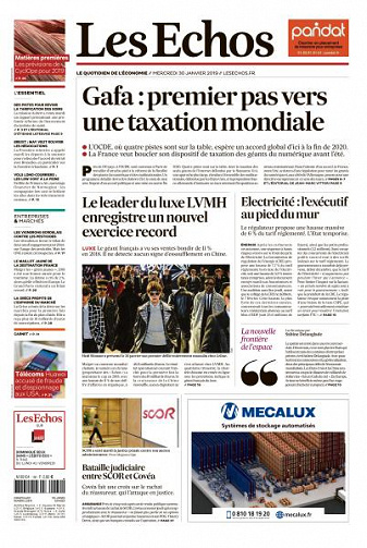 Les Echos du Mercredi 30 Janvier 2019