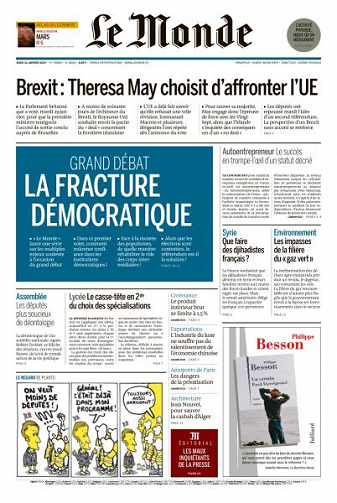 Le Monde du Jeudi 31 Janvier 2019