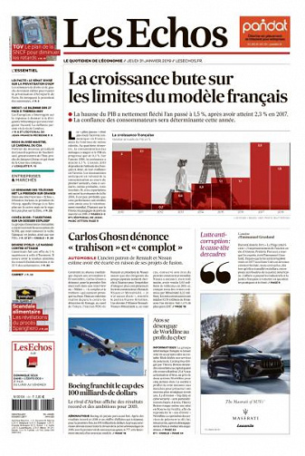 Les Echos du Jeudi 31 Janvier 2019