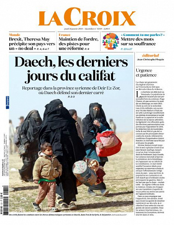 La Croix du Jeudi 31 Janvier 2019