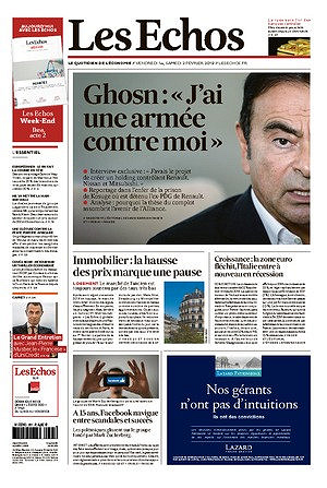 Les Echos du Vendredi 1er et Samedi 2 Février 2019