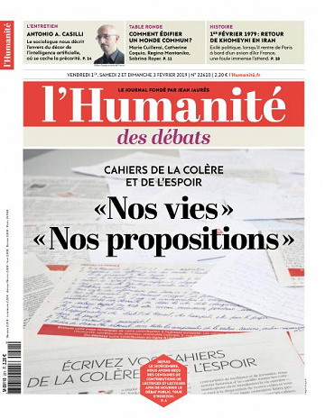 L’Humanite du Vendredi 1er et Dimanche 3 Février 2019