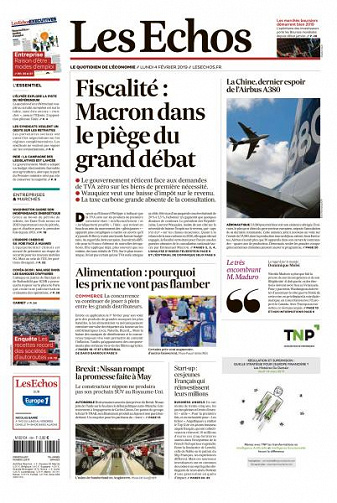 Les Echos du Lundi 4 Février 2019