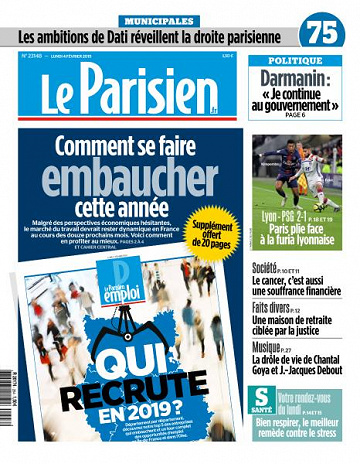 Le Parisien du Lundi 4 Février 2019