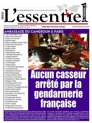 L’essentiel du Cameroun du Mardi 5 Février 2019