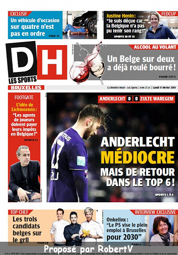La Dernière Heure (3 éditions) - Lundi 11 Février 2019