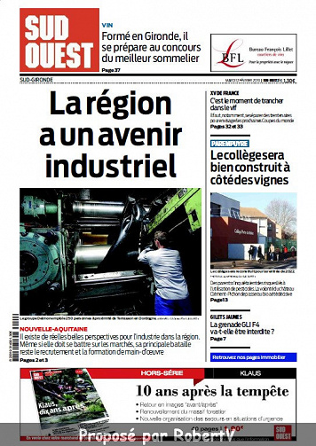 Sud Ouest Sud-Gironde - Mardi 12 Février 2019