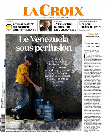 La Croix du Mercredi 13 Février 2019