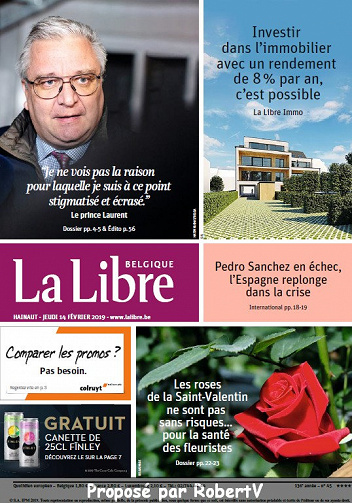 La Libre Belgique - Jeudi 14 Février 2019