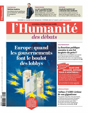 L’Humanite du Vendredi 15 et Dimanche 17 Février 2019