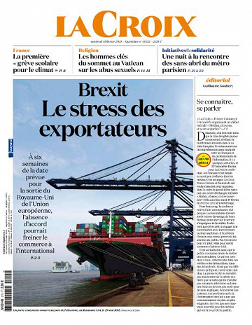 La Croix du Vendredi 15 Février 2019