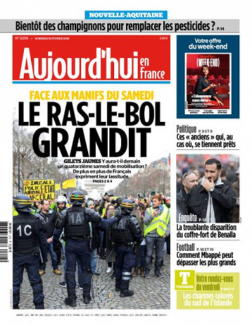 Aujourd’hui en France du Vendredi 15 Février 2019