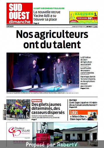 Sud Ouest Dimanche  - Gironde - Dimanche 17 Février 2019