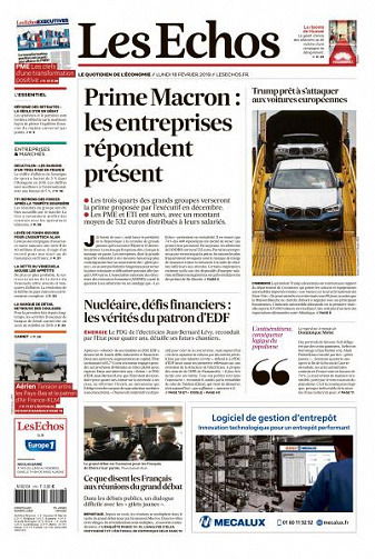 Les Echos du Lundi 18 Février 2019