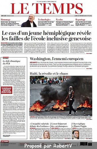 Le Temps - Lundi 18 Février 2019