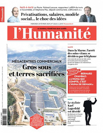 L’Humanite du Mercredi 20 Février 2019