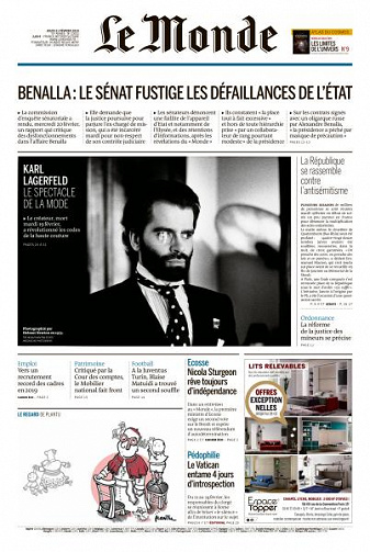 Le Monde du Jeudi 21 Février 2019