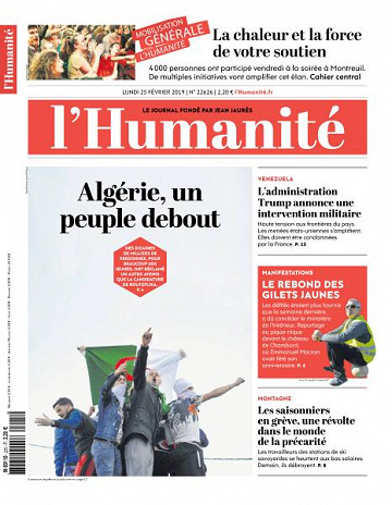 L’Humanite du Lundi 25 Février 2019