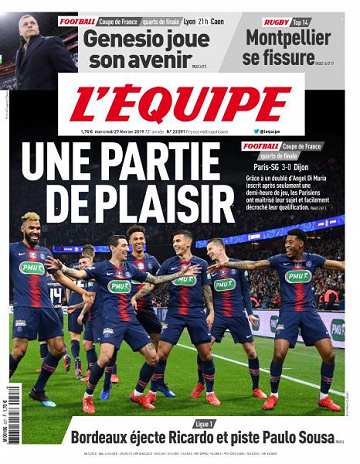 L’equipe du Mercredi 27 Février 2019