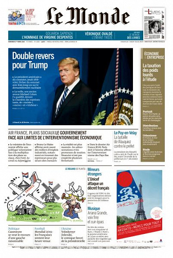 Le Monde du Vendredi 1er Mars 2019