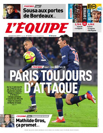 L’equipe du Samedi 2 Mars 2019