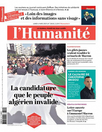 L’Humanite du Lundi 4 Mars 2019