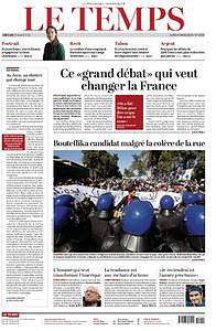 Le Temps du Lundi 4 Mars 2019