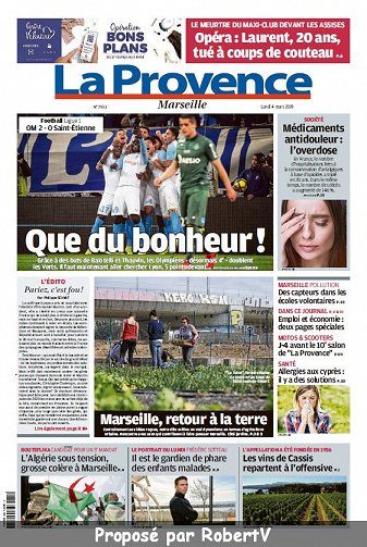 La Provence Marseille - Lundi 4 Mars 2019