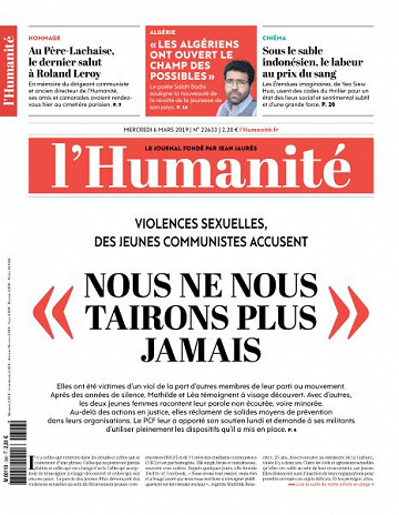 L’Humanite du Mercredi 6 Mars 2019