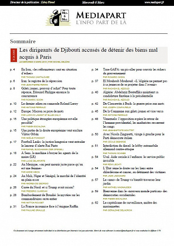 Mediapart - Mercredi 6 Mars 2019