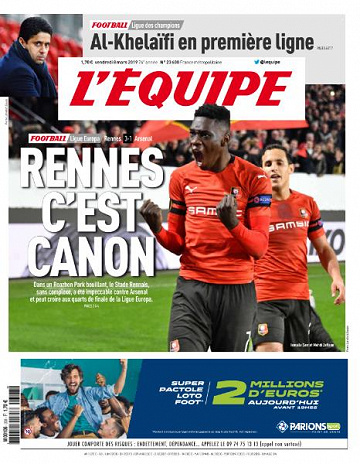 L’Equipe du Vendredi 8 Mars 2019