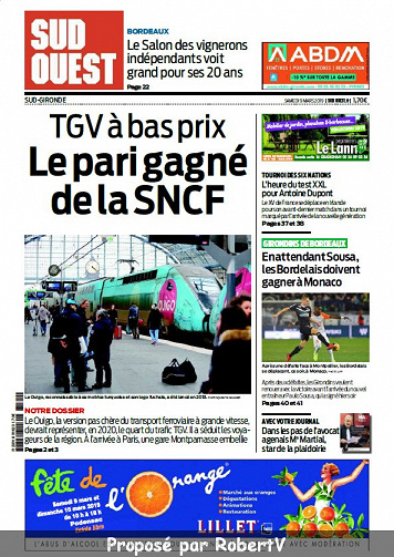 Sud Ouest Sud-Gironde - Samedi 9 Mars 2019