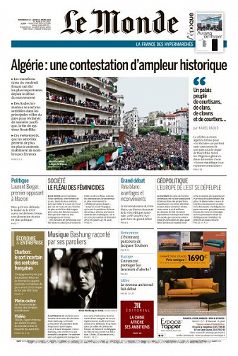 Le Monde du Dimanche 10 et Lundi 11 Mars 2019