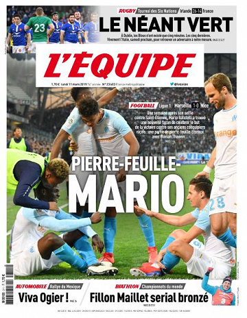 L’equipe du Lundi 11 Mars 2019