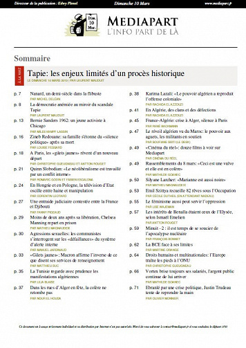 Mediapart - Dimanche 10 Mars 2019 (édition du soir)