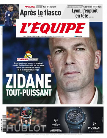 L’equipe du Mardi 12 Mars 2019