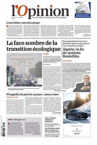 L’Opinion du Mardi 12 Mars 2019