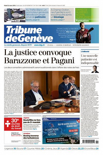 Tribune de Genève du Mardi 12 Mars 2019