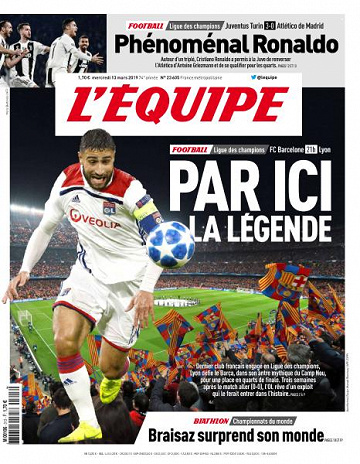 L’equipe du Mercredi 13 Mars 2019