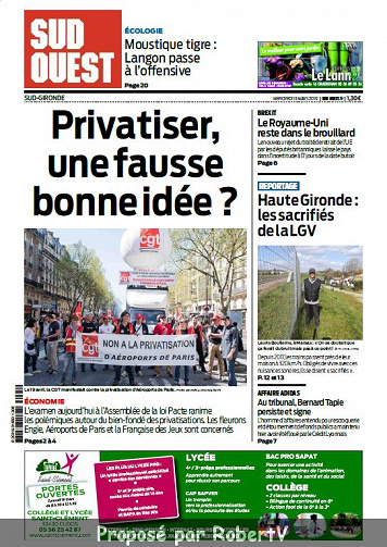 Sud Ouest Sud-Gironde - Mercredi 13 Mars 2019