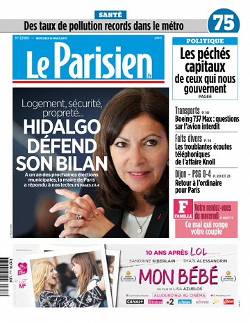 Le Parisien du Mercredi 13 Mars 2019