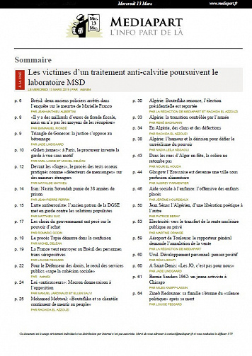 Mediapart - Mercredi 13 Mars 2019
