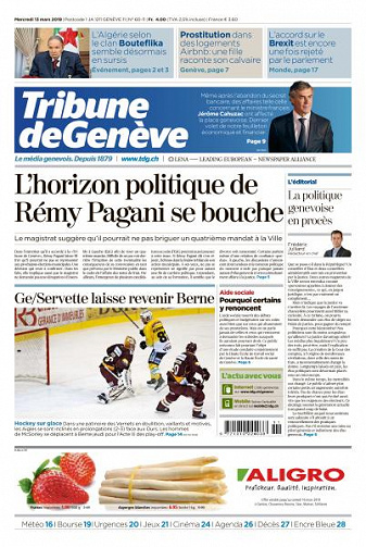 Tribune de Genève du Mercredi 13 Mars 2019